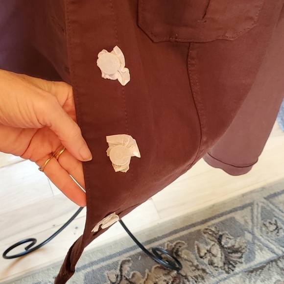 Lila Ryan Brown Black Coffee Soft Denim Button-down Sz. XXL Jacket NWOT - Picture 3 of 10